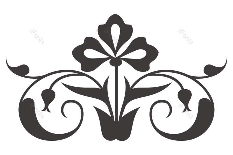 花纹图片,黑白元素,复古花纹PNG,花草免抠素材